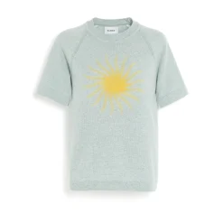 Women Barrie Short-sleeved cashmere top with sunburst motif