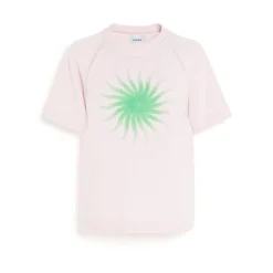 Women Barrie Short-sleeved cashmere top with sunburst motif