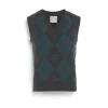 Women Barrie Sleeveless cashmere and wool jumper with a unicorn motif