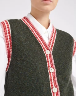 Women Barrie Sleeveless cashmere cardigan