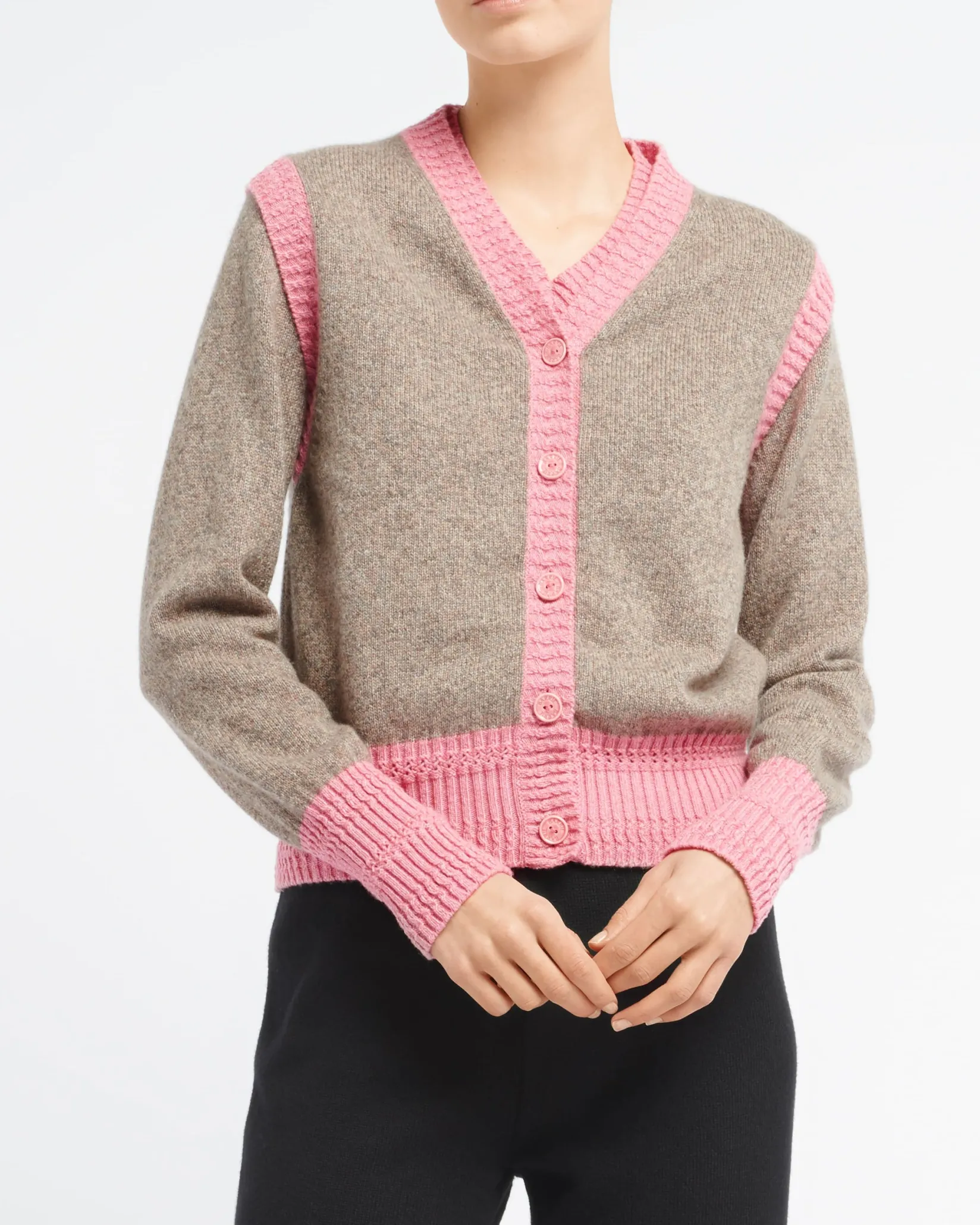 Women Barrie Sleeveless cashmere cardigan