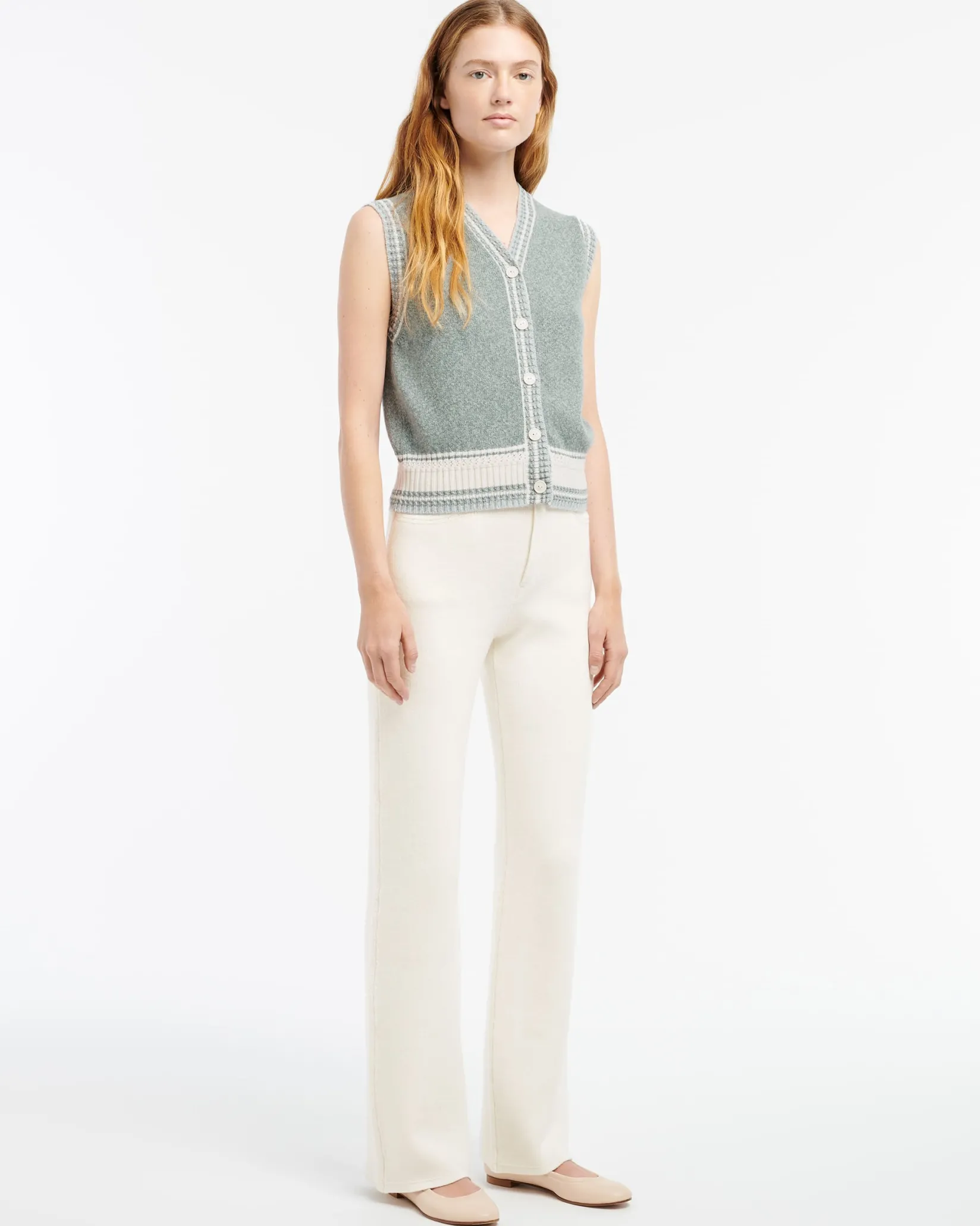 Women Barrie Sleeveless cashmere cardigan