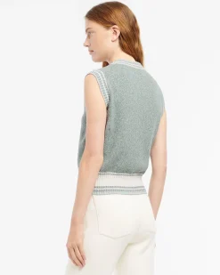 Women Barrie Sleeveless cashmere cardigan