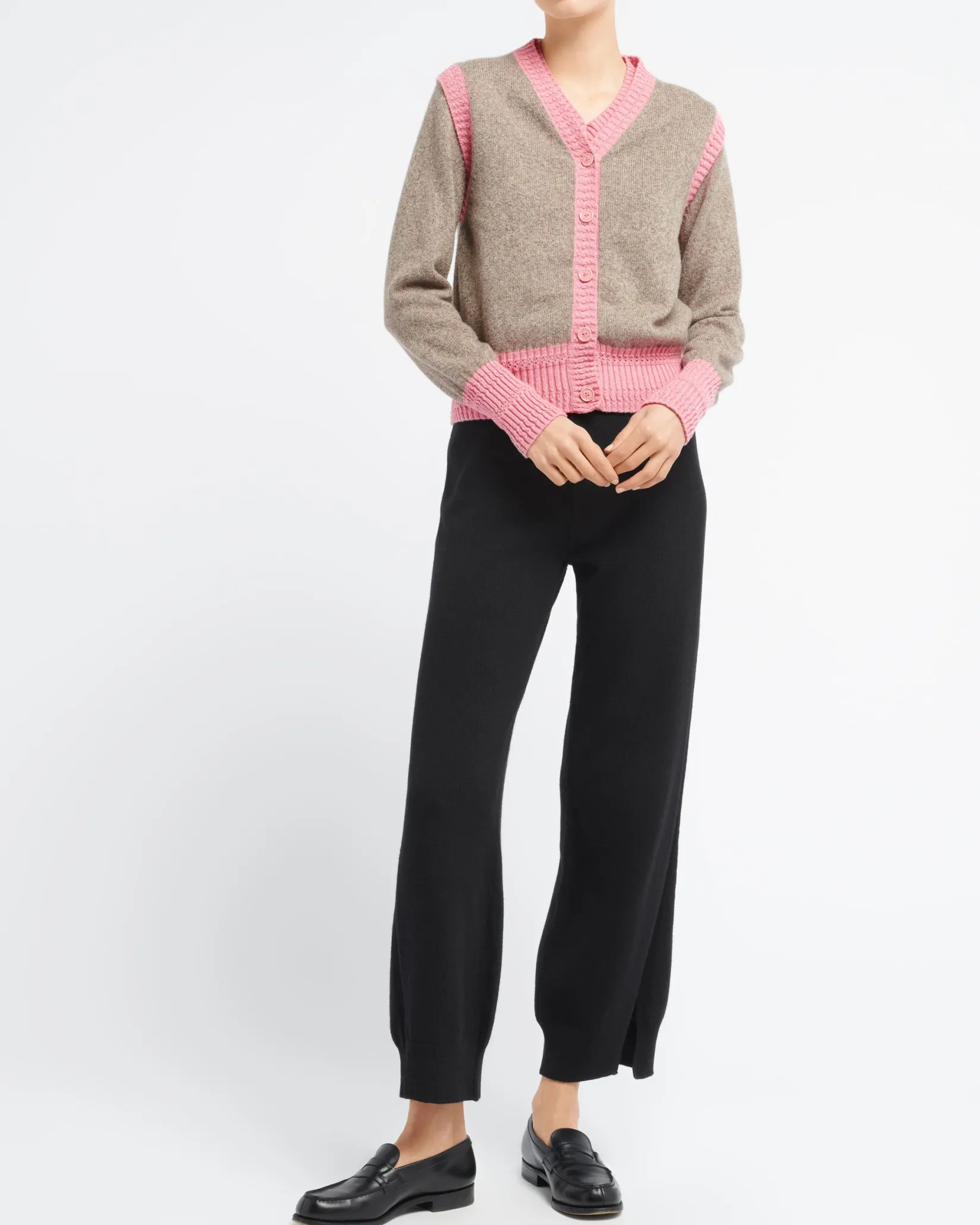 Women Barrie Sleeveless cashmere cardigan