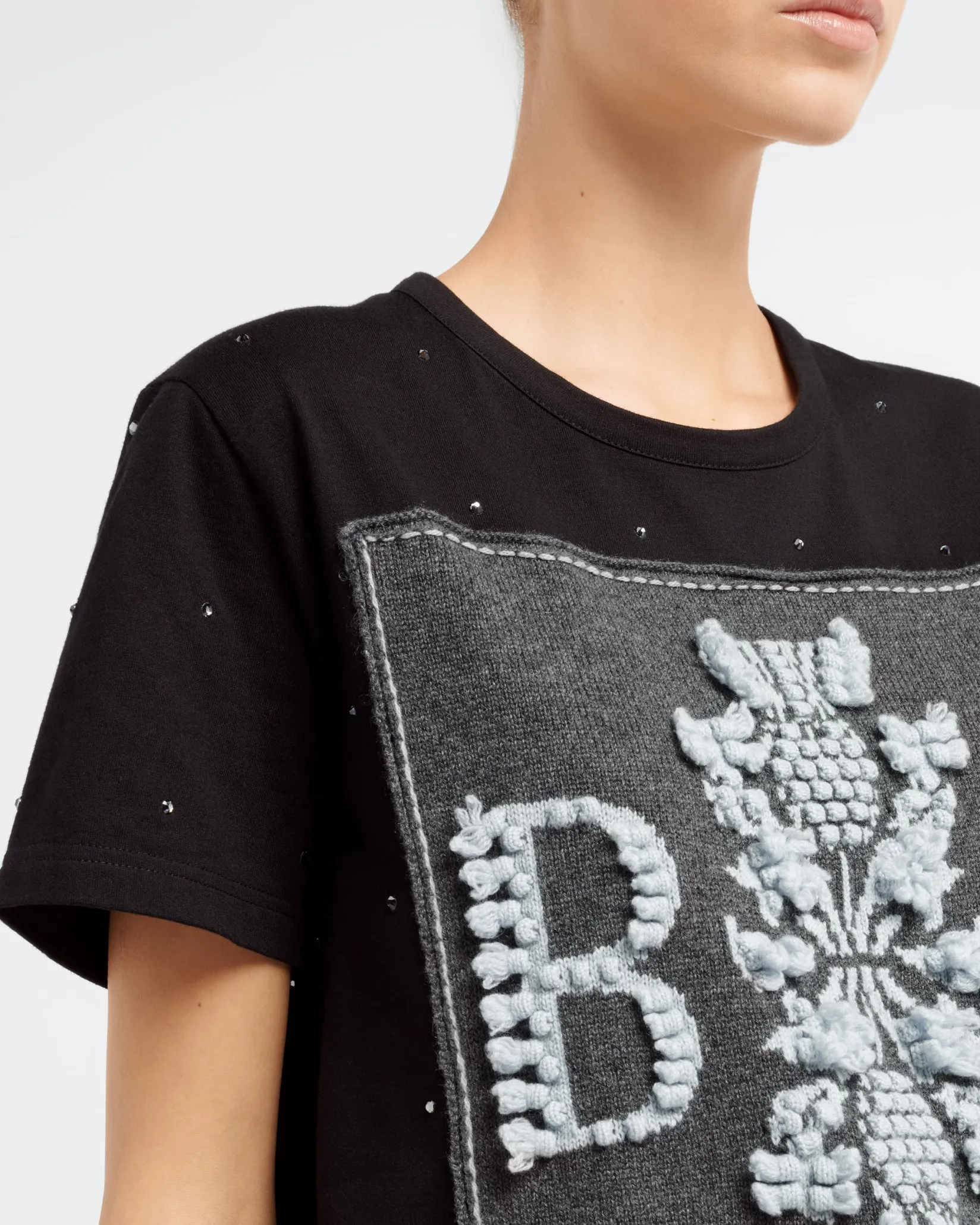 Women Barrie Sparkling T-Shirt with logo cashmere patch