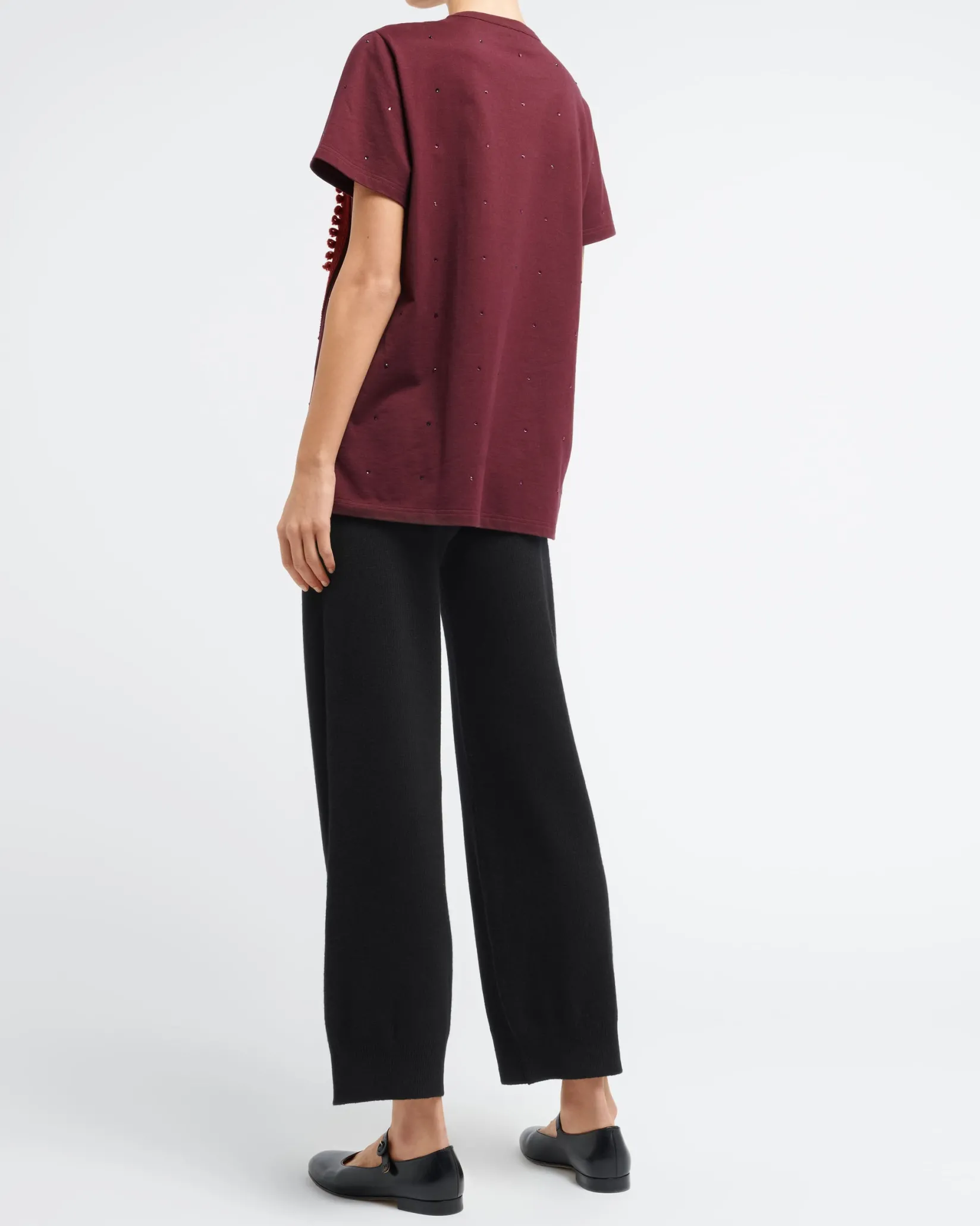 Women Barrie Sparkling T-Shirt with logo cashmere patch