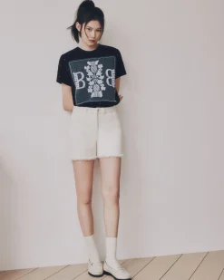 Women Barrie Sparkling T-Shirt with logo cashmere patch