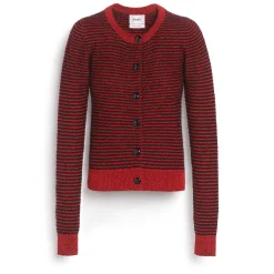 Women Barrie Striped cardigan in cashmere, alpaca and silk