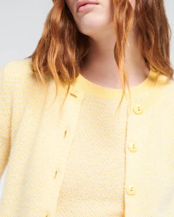 Women Barrie Striped cardigan in cashmere, alpaca and silk