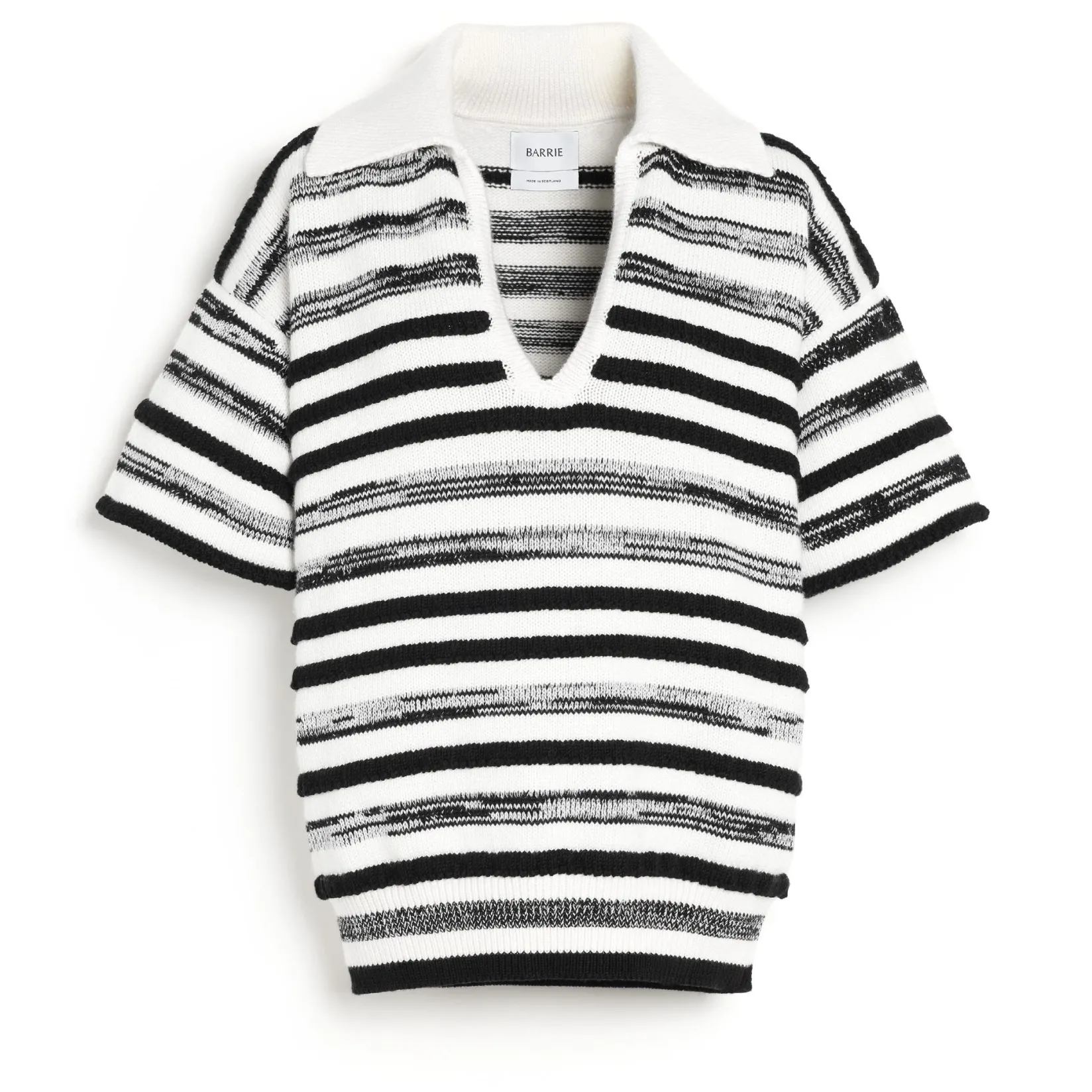 Women Barrie Striped cashmere and cotton polo shirt