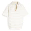 Women Barrie Striped cashmere and cotton polo shirt