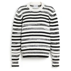 Women Barrie Striped cashmere and cotton round-neck jumper
