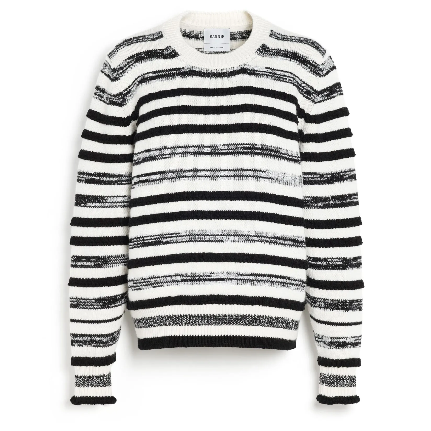 Women Barrie Striped cashmere and cotton round-neck jumper