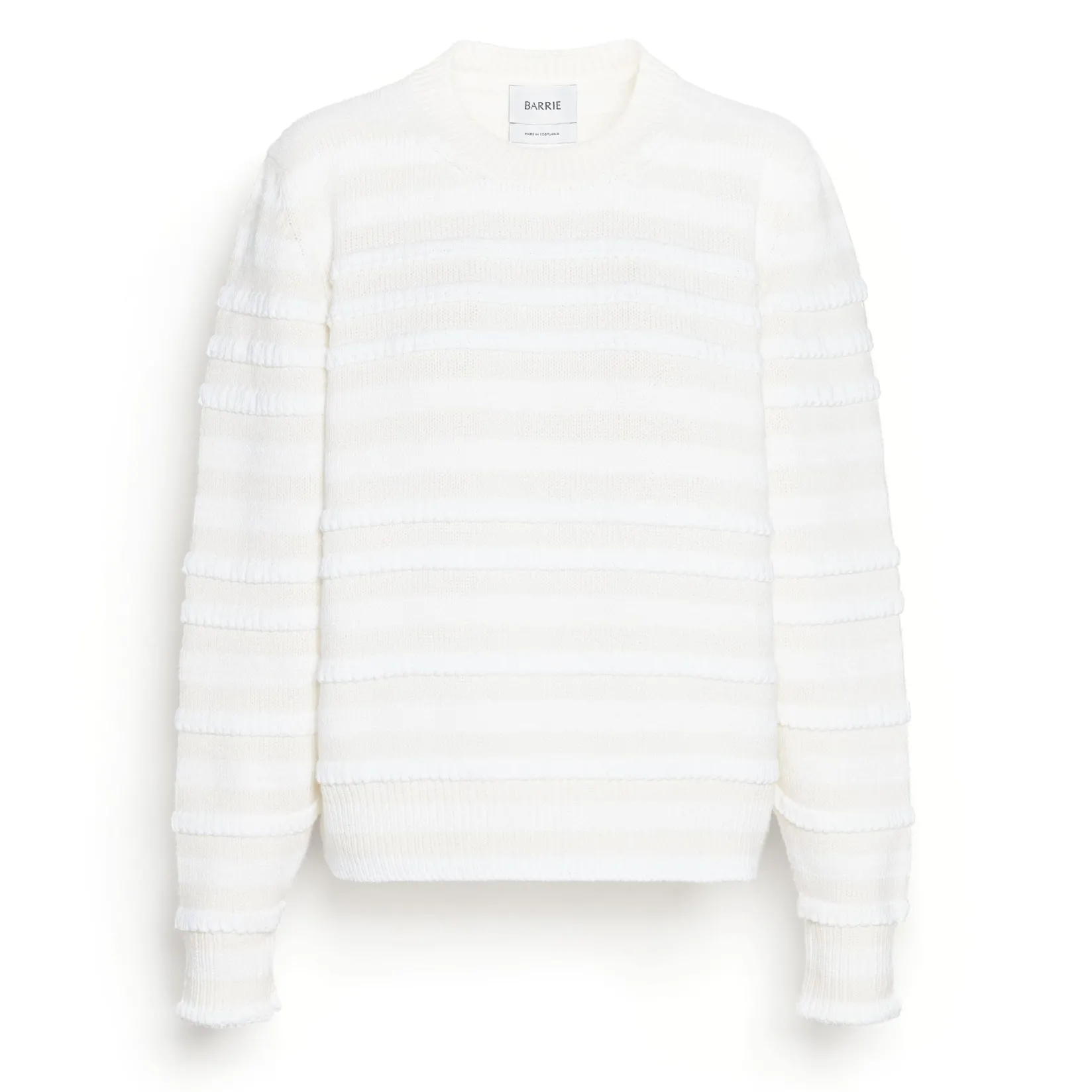 Women Barrie Striped cashmere and cotton round-neck jumper