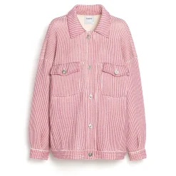 Women Barrie Striped cashmere and cotton oversized Denim jacket