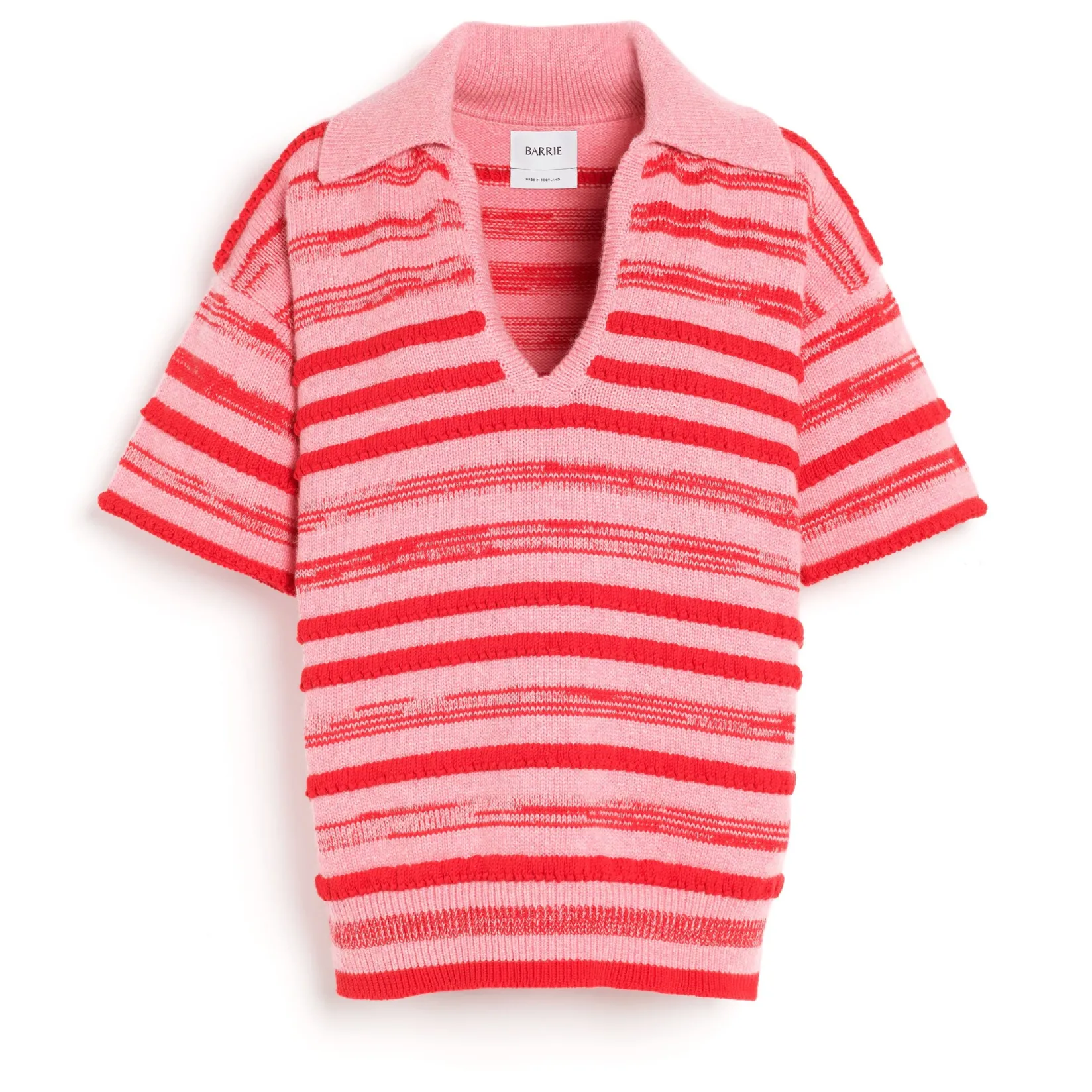 Women Barrie Striped cashmere and cotton polo shirt