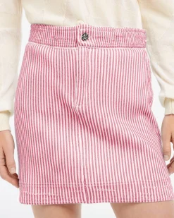 Women Barrie Striped cashmere and cotton Denim skirt