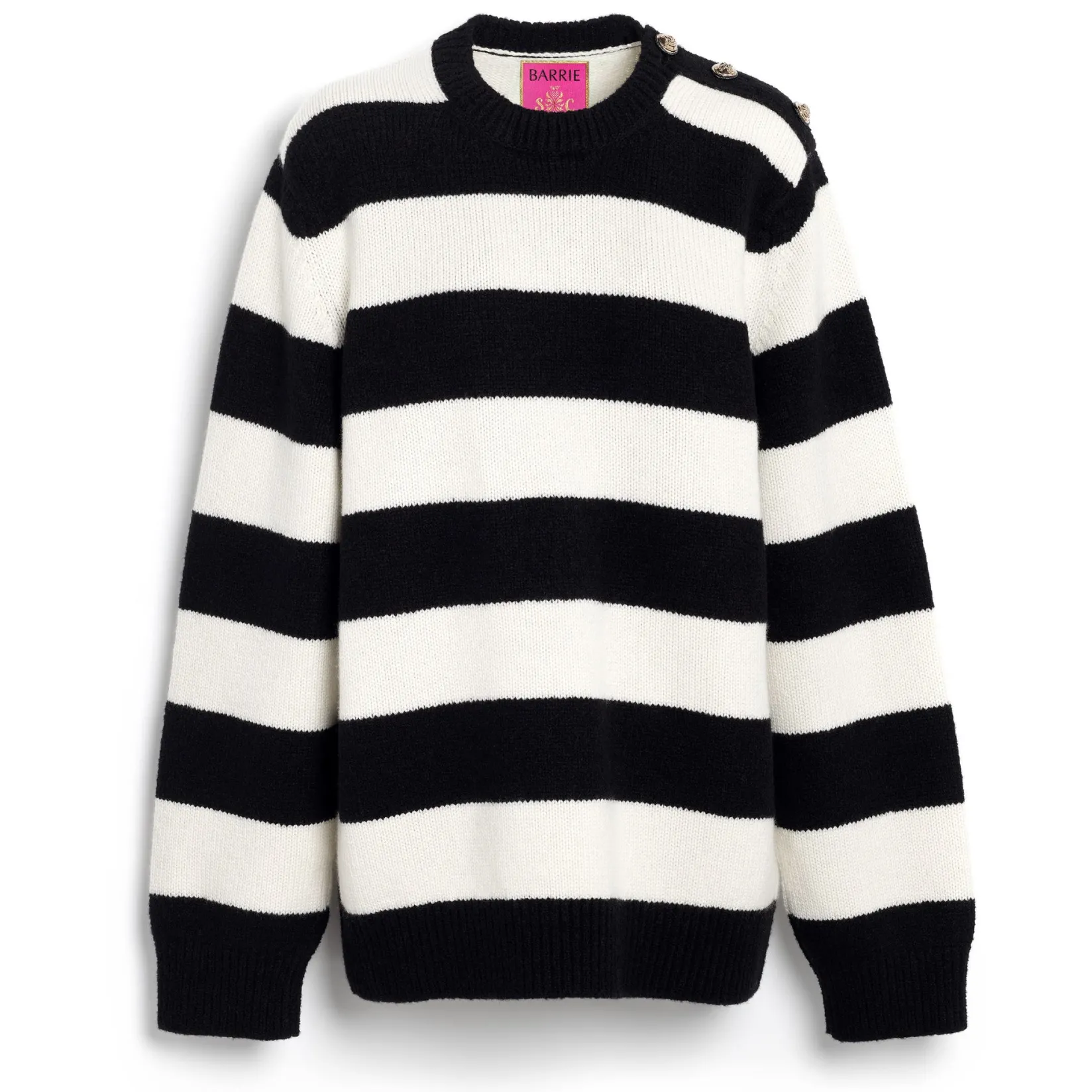 Women Barrie Striped cashmere jumper
