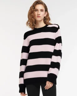 Women Barrie Striped cashmere jumper