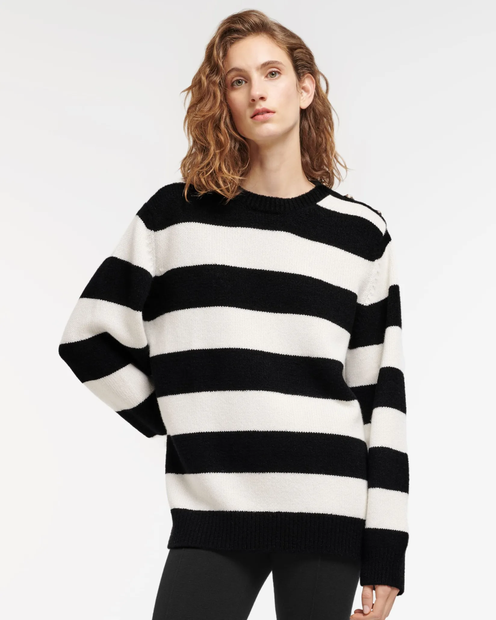 Women Barrie Striped cashmere jumper