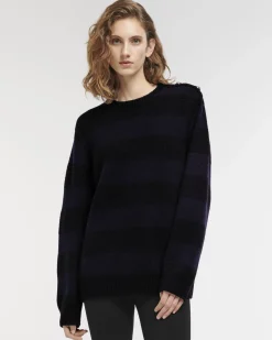 Women Barrie Striped cashmere jumper