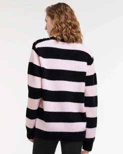 Women Barrie Striped cashmere jumper