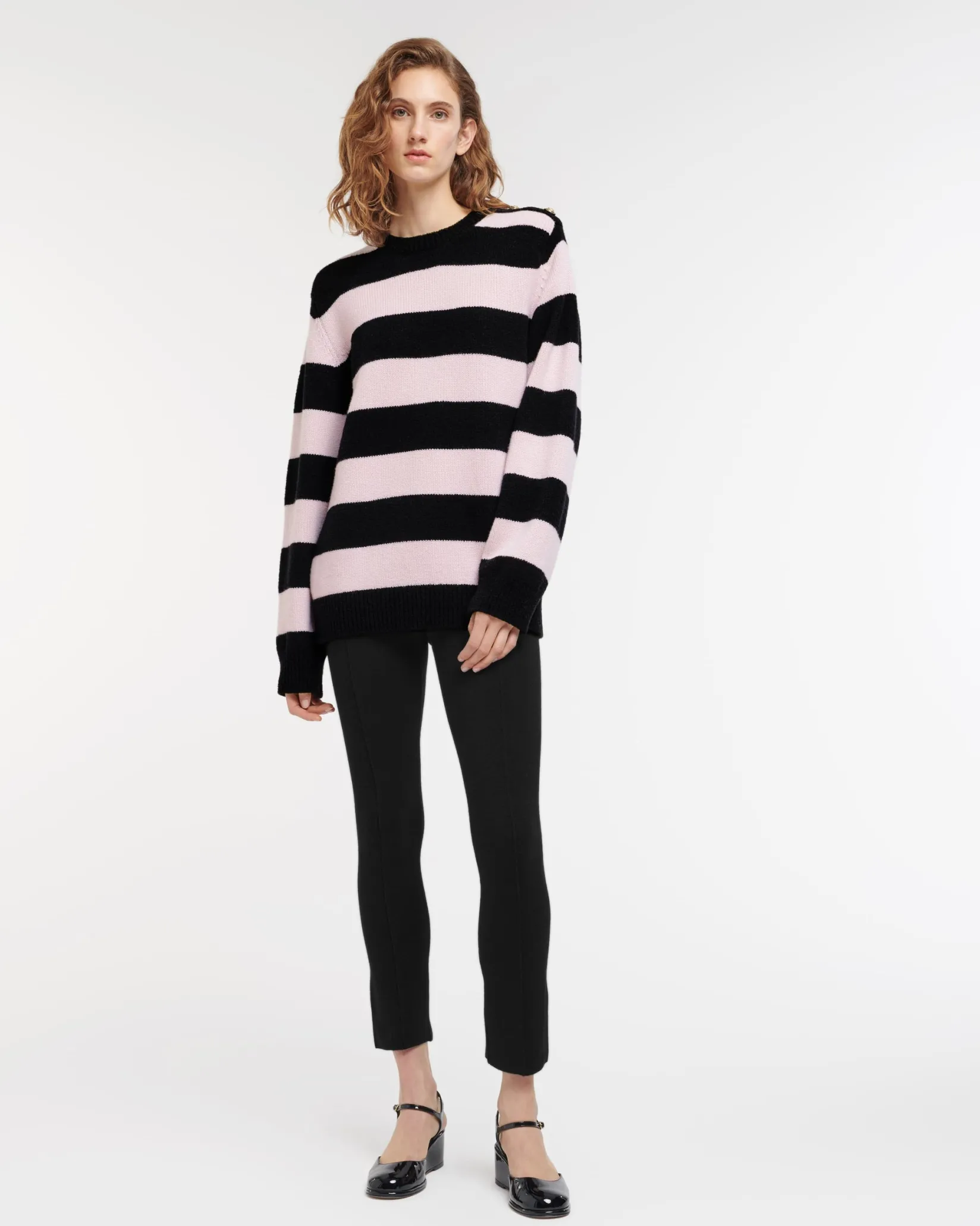Women Barrie Striped cashmere jumper
