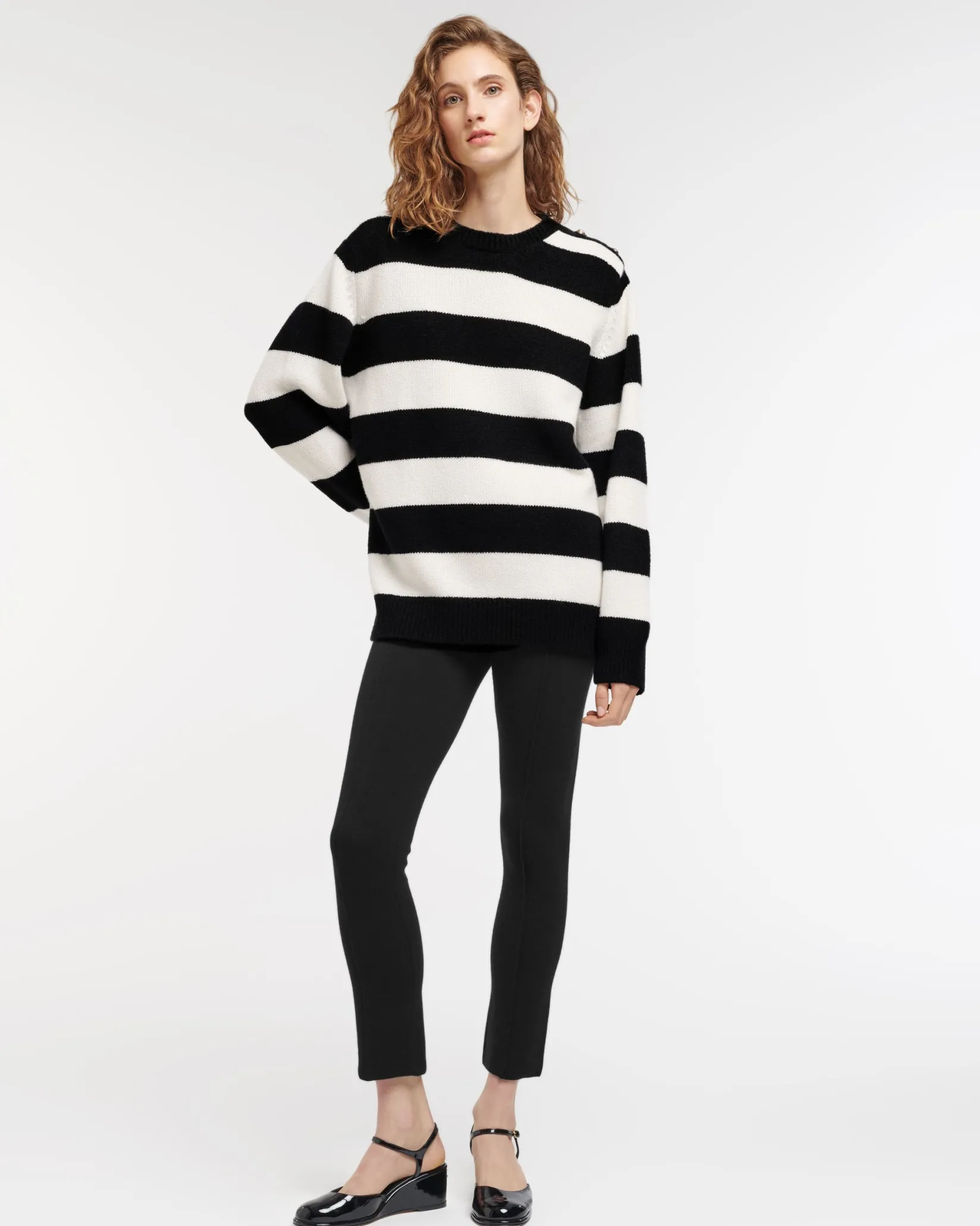 Women Barrie Striped cashmere jumper