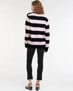 Women Barrie Striped cashmere jumper