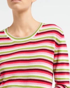Women Barrie Striped cashmere maxi dress