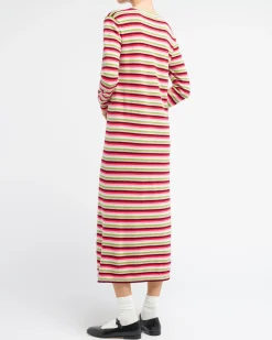 Women Barrie Striped cashmere maxi dress