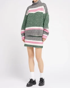 Women Barrie Striped cashmere roll neck jumper