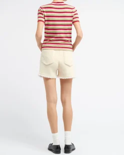 Women Barrie Striped cashmere top
