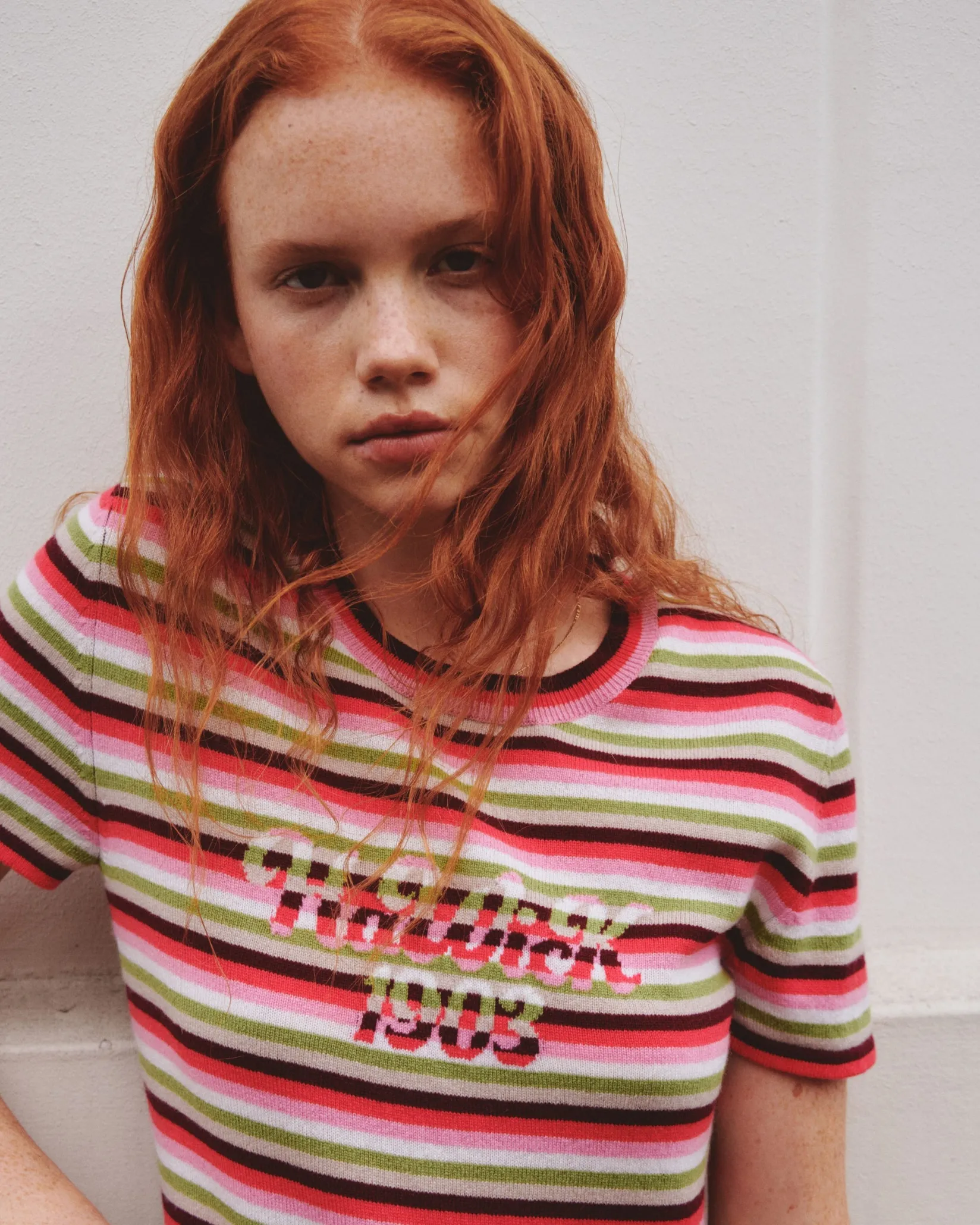 Women Barrie Striped cashmere top