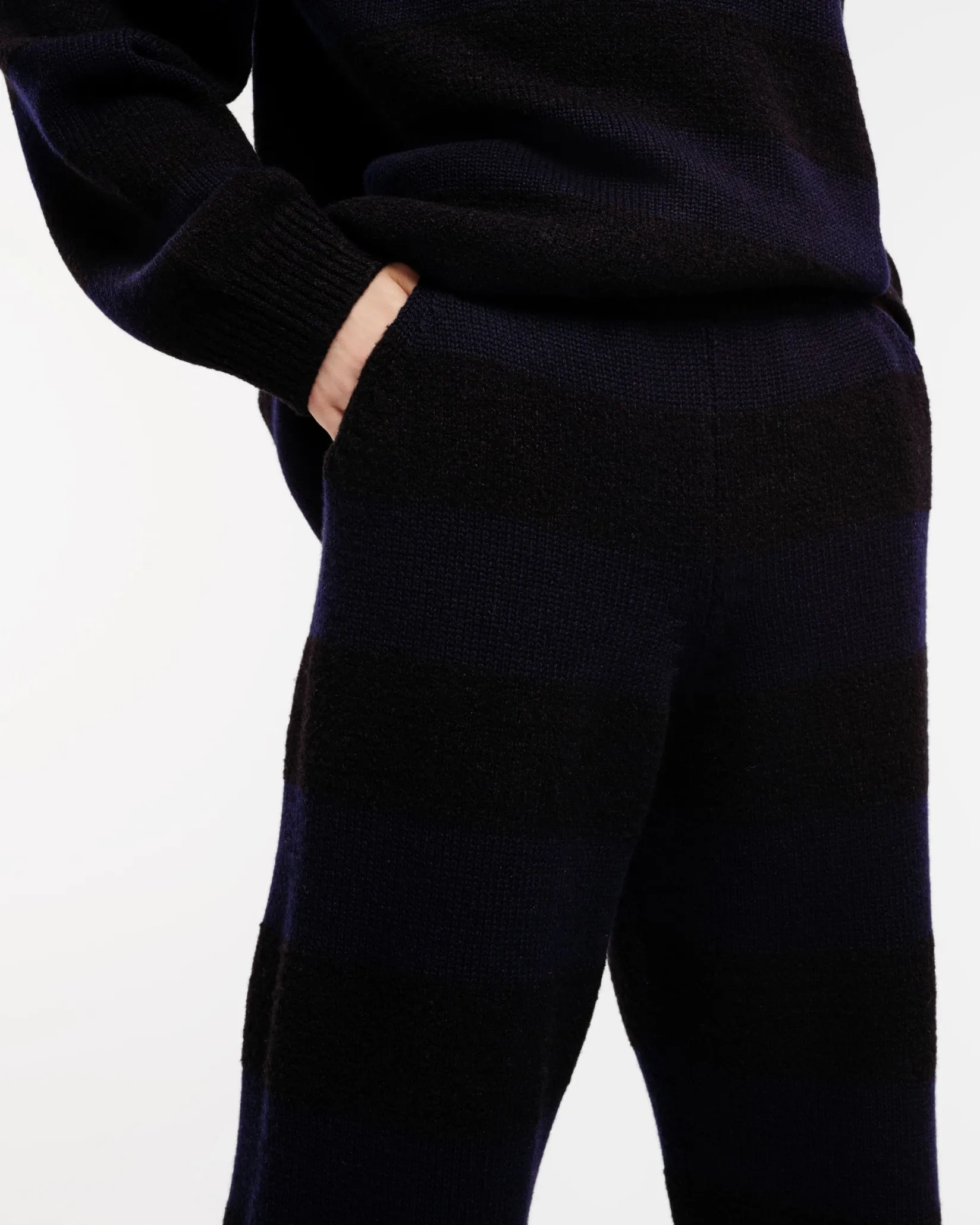 Women Barrie Striped cashmere trousers
