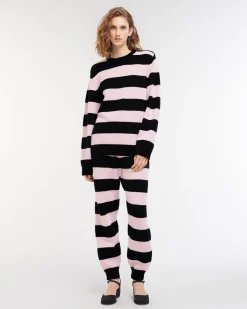 Women Barrie Striped cashmere trousers