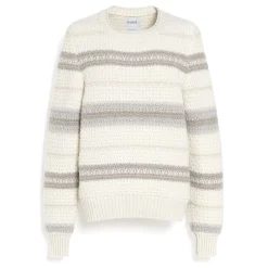 Women Barrie Striped chunky cashmere jumper