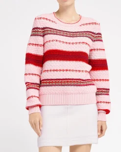 Women Barrie Striped chunky cashmere jumper