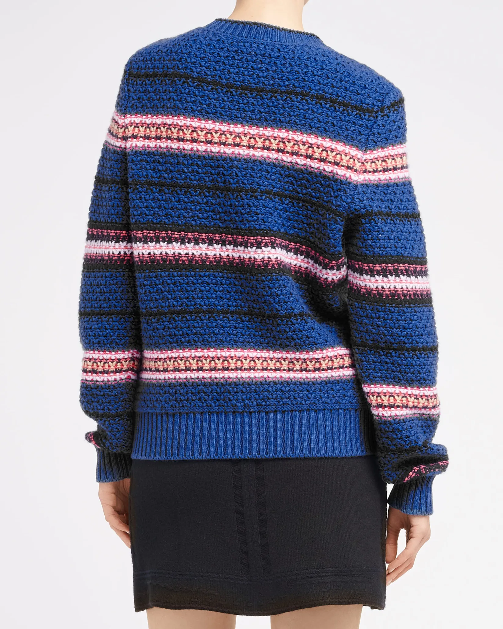 Women Barrie Striped chunky cashmere jumper