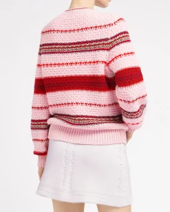 Women Barrie Striped chunky cashmere jumper