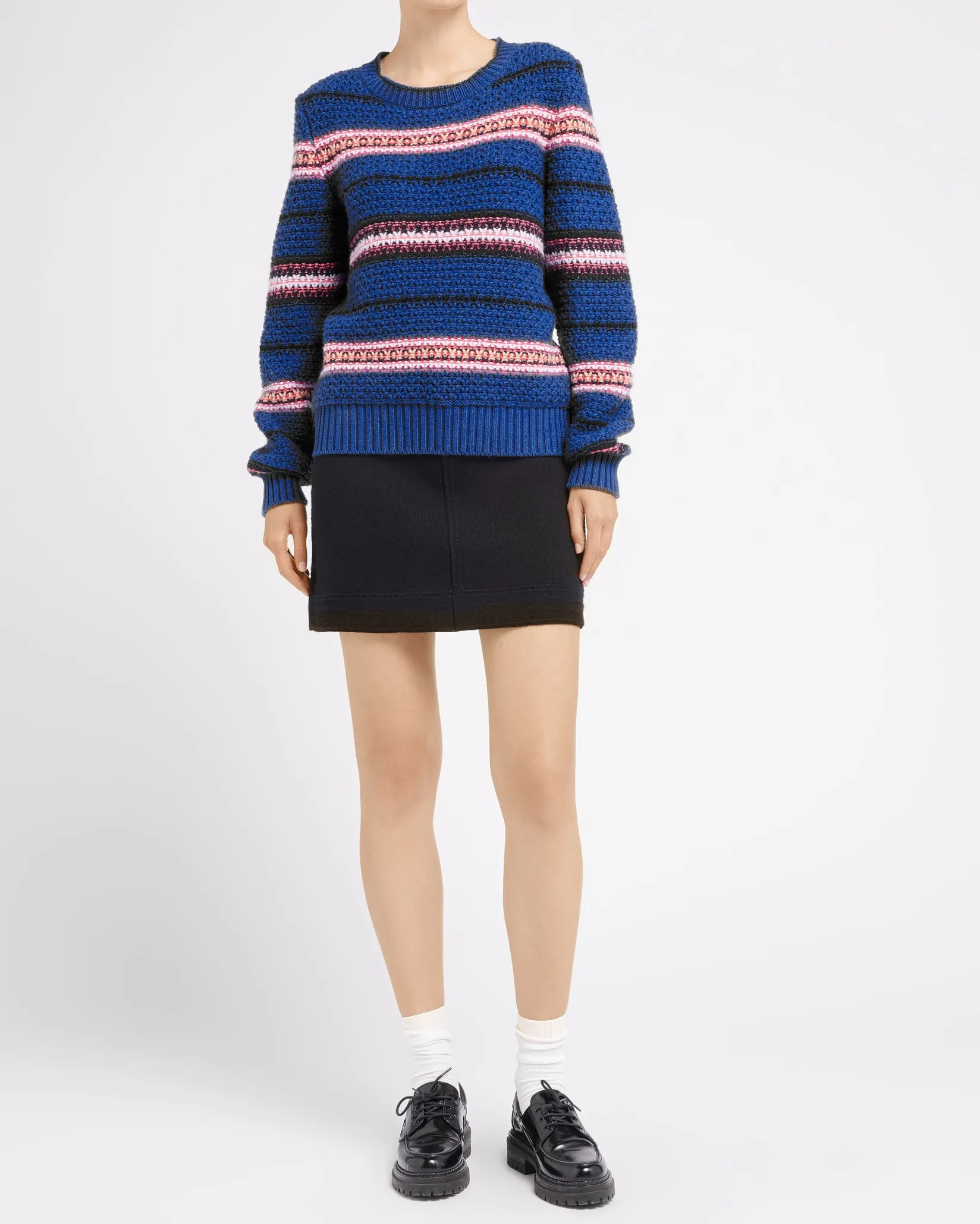 Women Barrie Striped chunky cashmere jumper