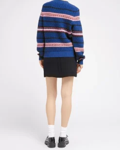 Women Barrie Striped chunky cashmere jumper