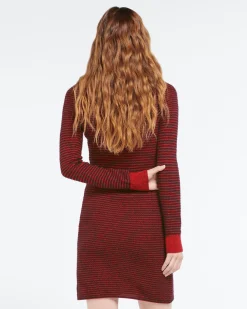 Women Barrie Striped dress in cashmere, alpaca and silk