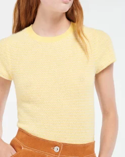 Women Barrie Striped top in cashmere, alpaca and silk