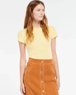 Women Barrie Striped top in cashmere, alpaca and silk