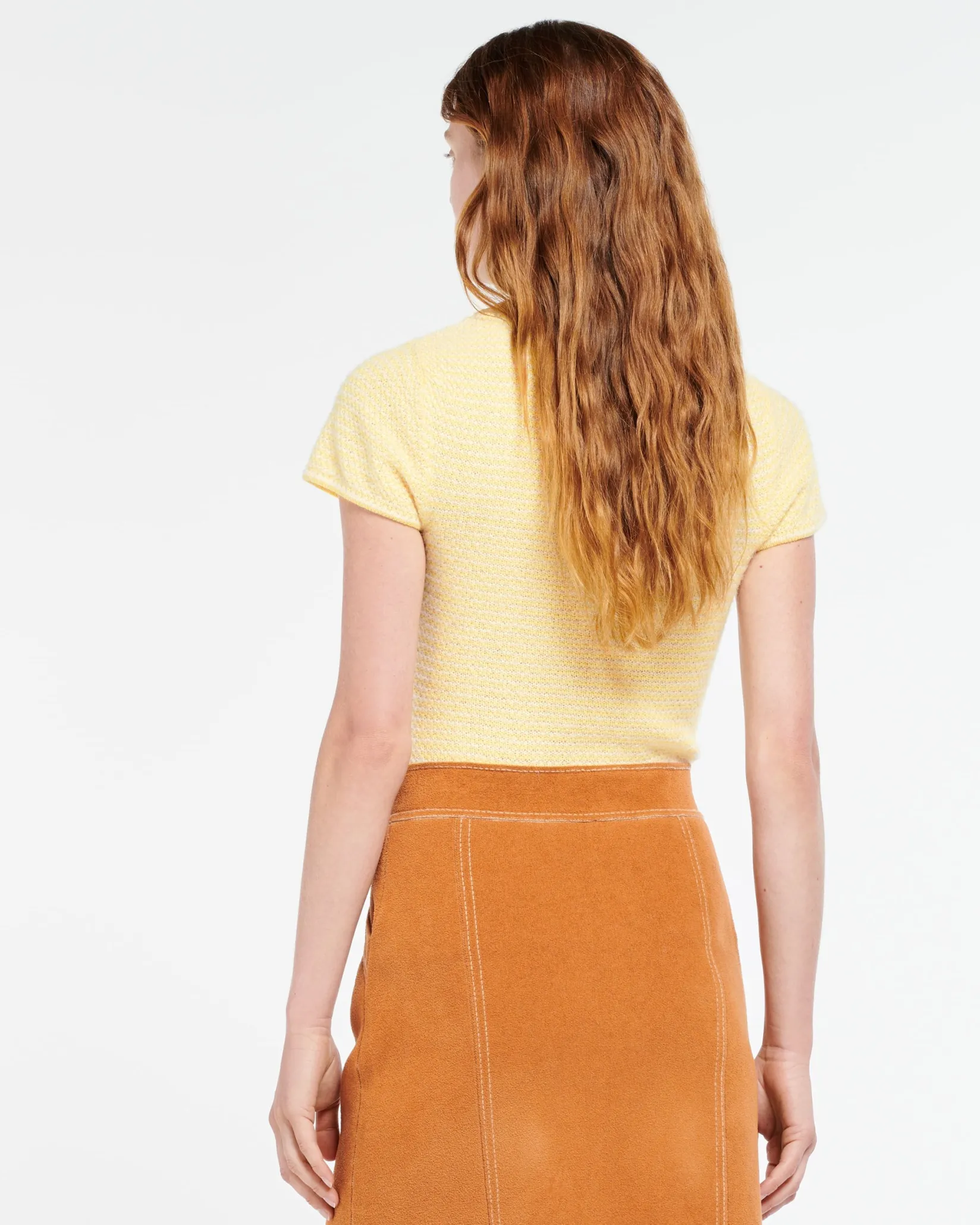 Women Barrie Striped top in cashmere, alpaca and silk