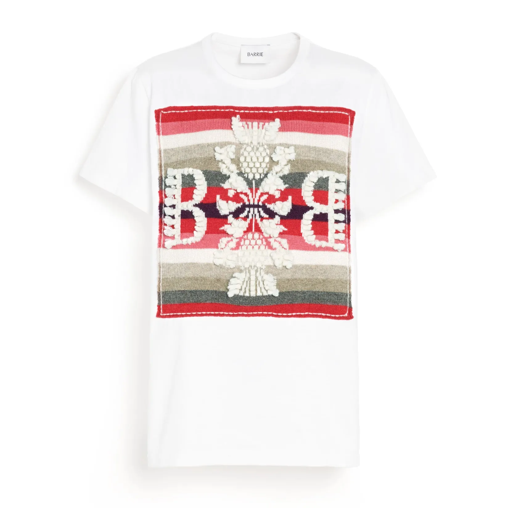 Women Barrie Striped t-shirt with logo cashmere patch