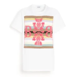 Women Barrie Striped t-shirt with logo cashmere patch