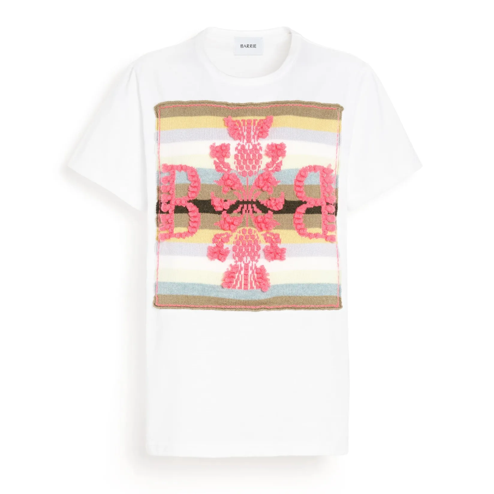 Women Barrie Striped t-shirt with logo cashmere patch