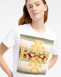 Women Barrie Striped t-shirt with logo cashmere patch